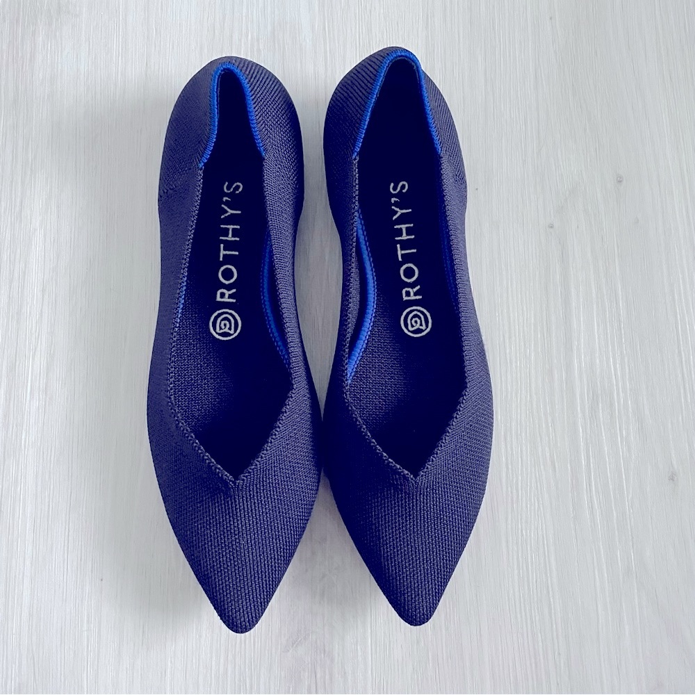 Rothy's Navy Blue Pointed Toe Flats